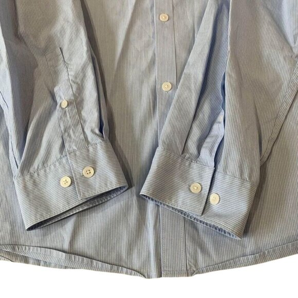 Calvin Klein Infinite Cool Button Down Shirt Men’s Size XL Blue Striped Cotton - Picture 3 of 4